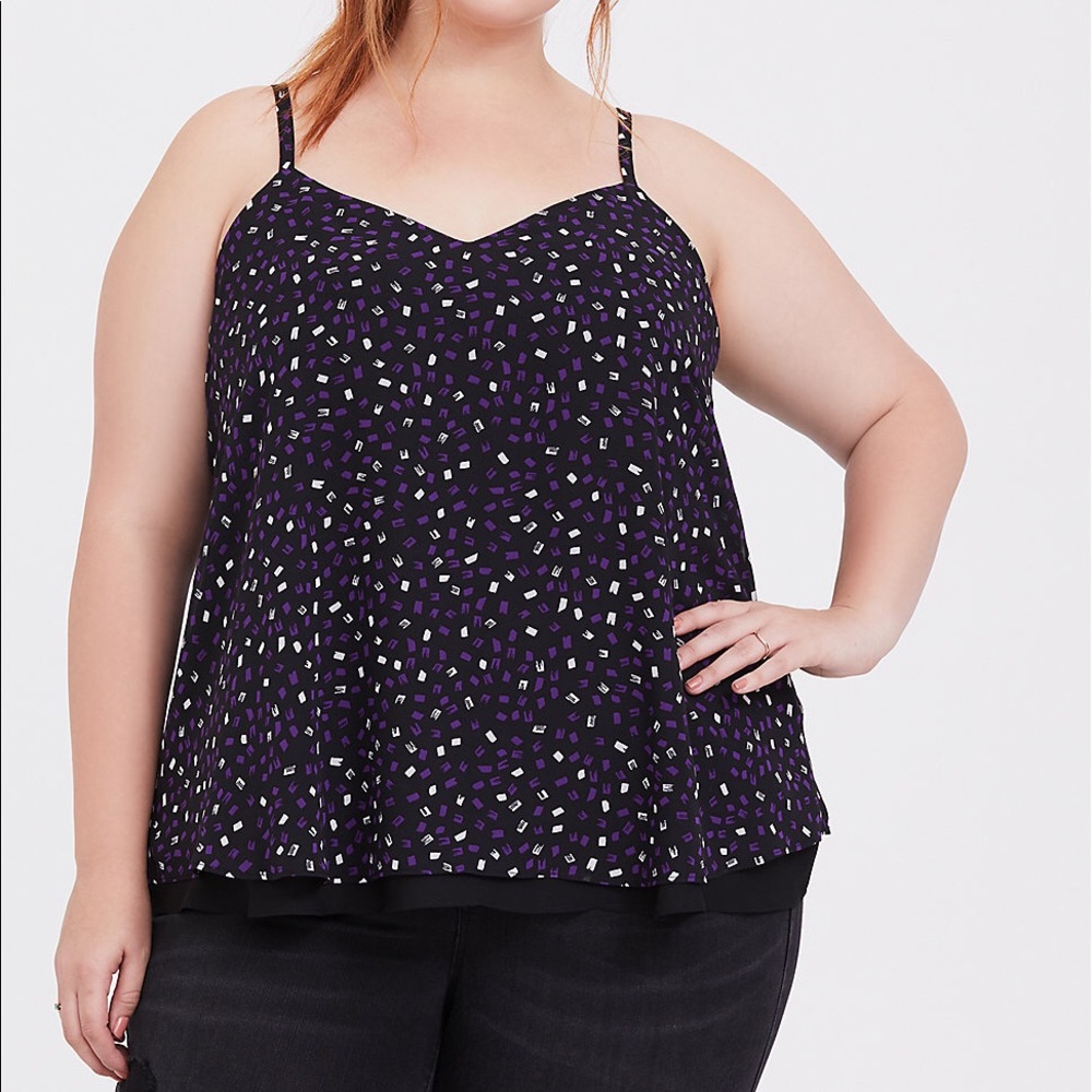 Torrid -Confetti Chiffon Double Layer Swing Cami